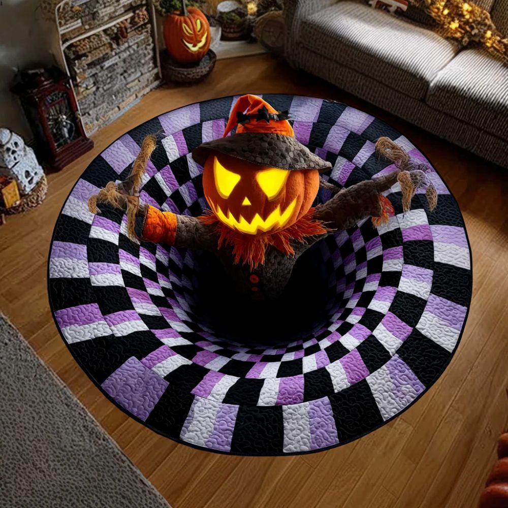 The Grave Escape - 3D Illusion Skeleton Round Rug - D541