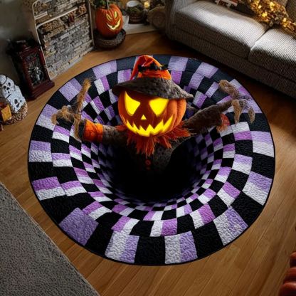The Grave Escape - 3D Illusion Skeleton Round Rug - D541