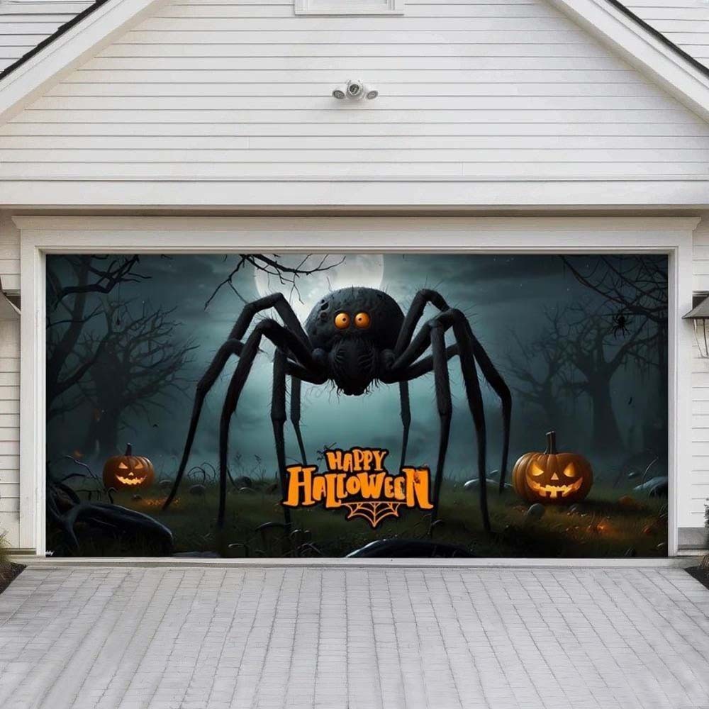 Giant Spider Halloween Garage Door Covers D467