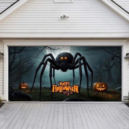 Giant Spider Halloween Garage Door Covers D467