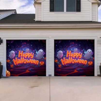 Ghost Party Halloween Garage Door Covers D465