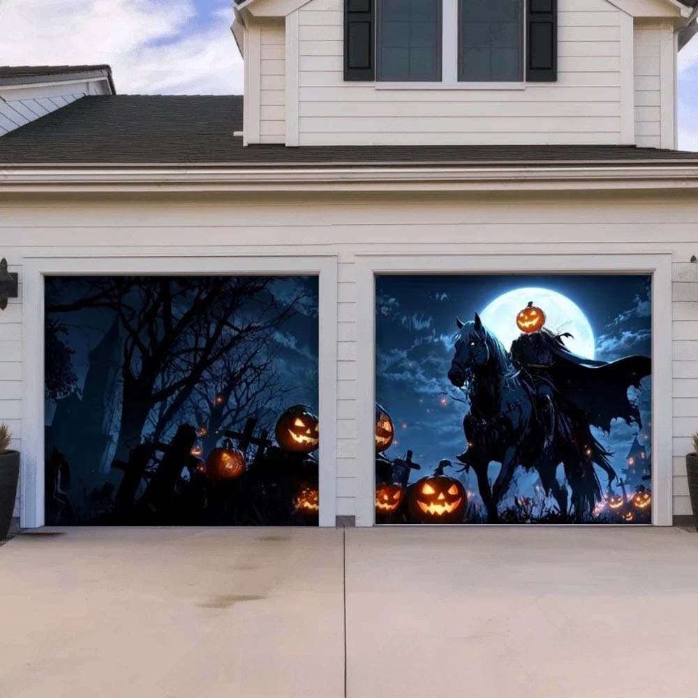 Headless Horseman Halloween Garage Door Covers D461