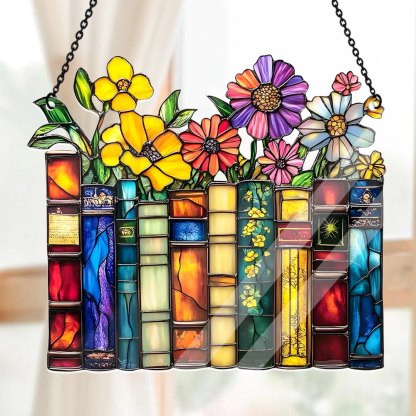 Vintage Flower Book - Acrylic Suncatcher