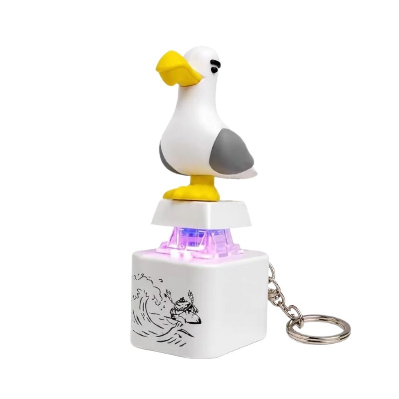Light Up Animal Keychain Toy - Rechargeable LED Color Changing Sound Button