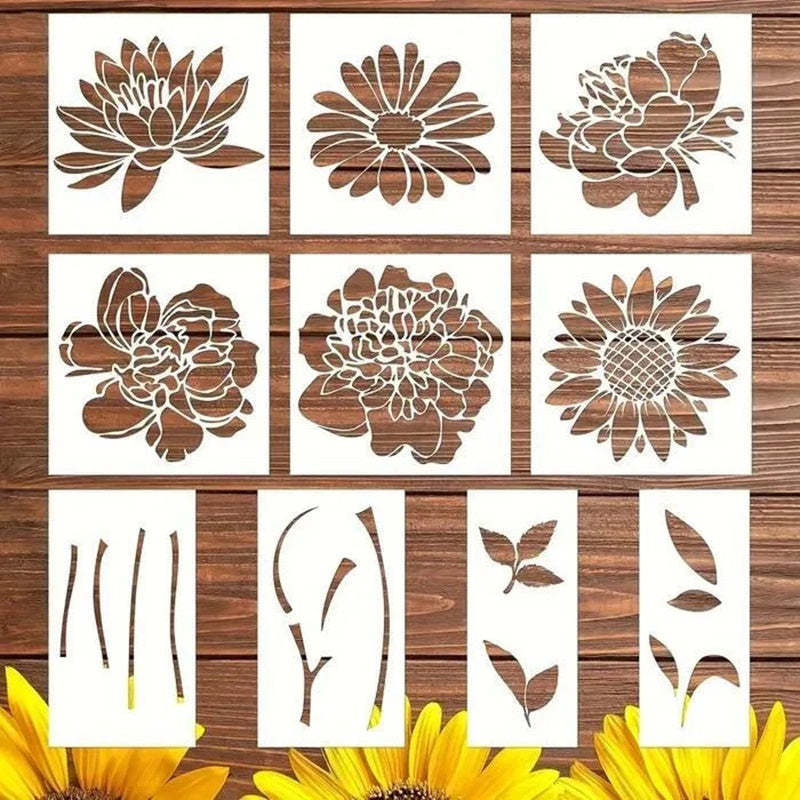 Blooming Flowers Garden Stencils - DIY Decoration