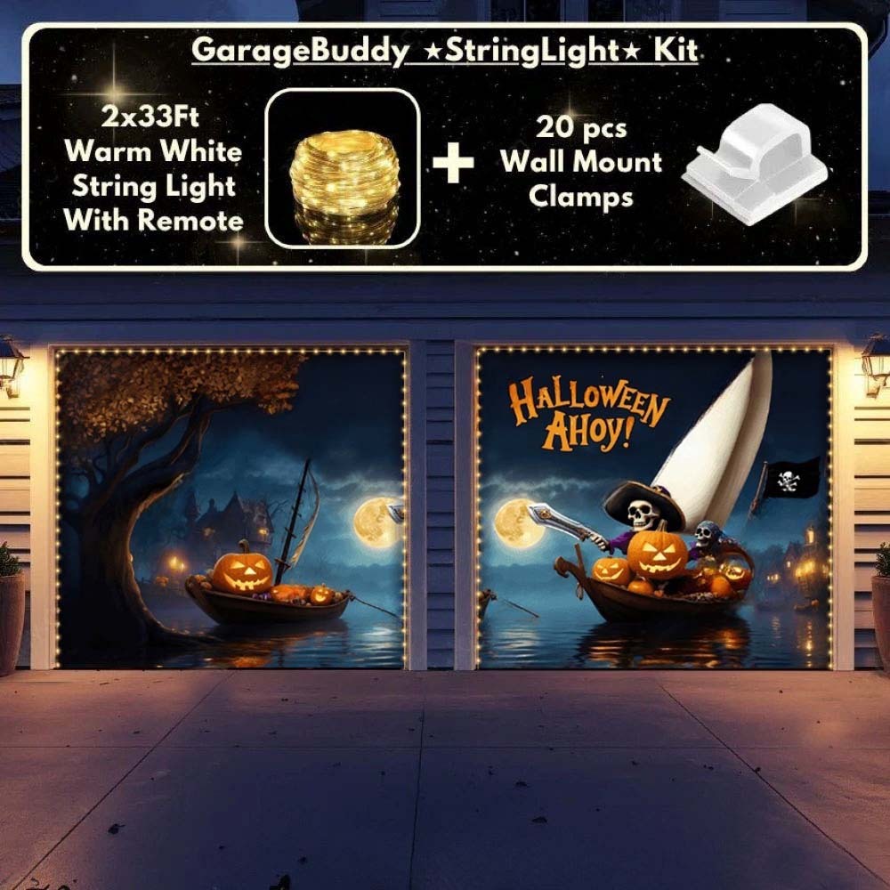 Pumpkin Pirates Halloween Garage Door Covers D466