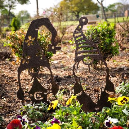 Metal Garden Art - Gnomes Silhouette Set