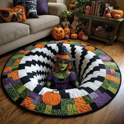 The Grave Escape - 3D Illusion Skeleton Round Rug - D541