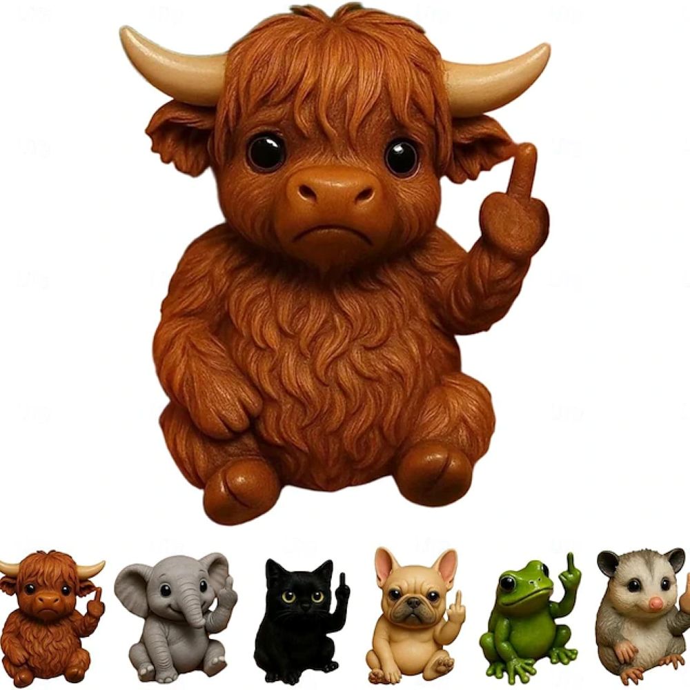 Funny Middle Finger Resin Animals