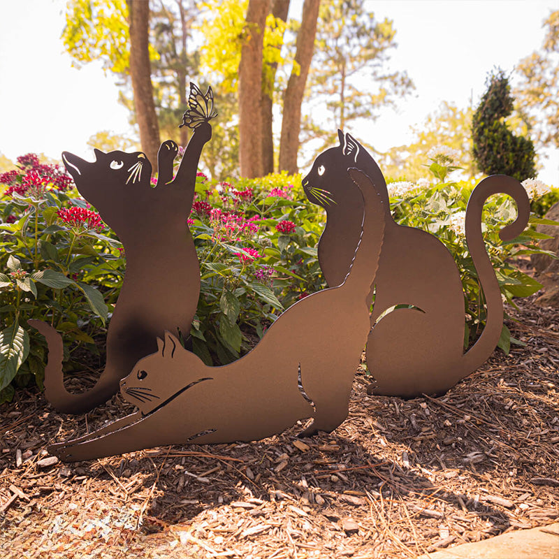 Metal Garden Art - Cats Silhouette Set