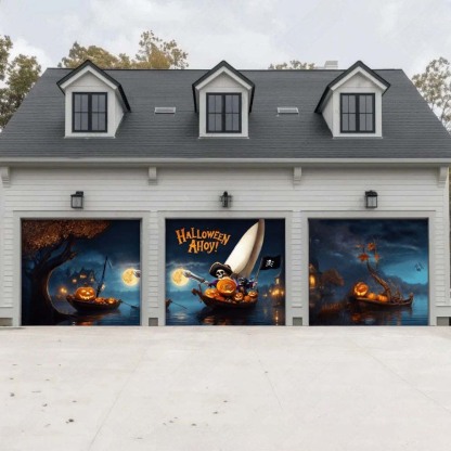 Pumpkin Pirates Halloween Garage Door Covers D466