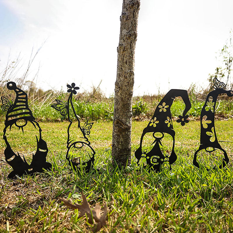 Metal Garden Art - Gnomes Silhouette Set