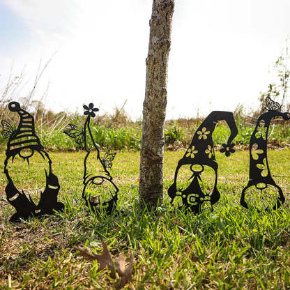 Metal Garden Art - Gnomes Silhouette Set