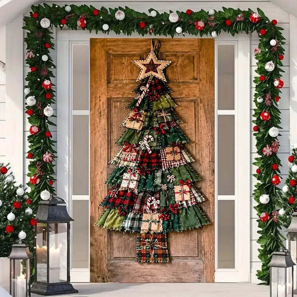 Christmas door cover featuring a festive gift box design