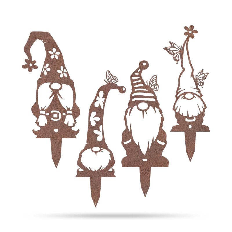 Metal Garden Art - Gnomes Silhouette Set