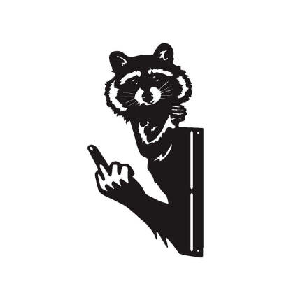 Peeping Middle Finger Animal Metal Sign - Yard Art Decor