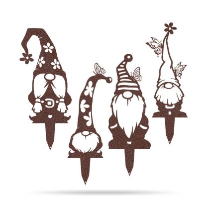 Metal Garden Art - Gnomes Silhouette Set