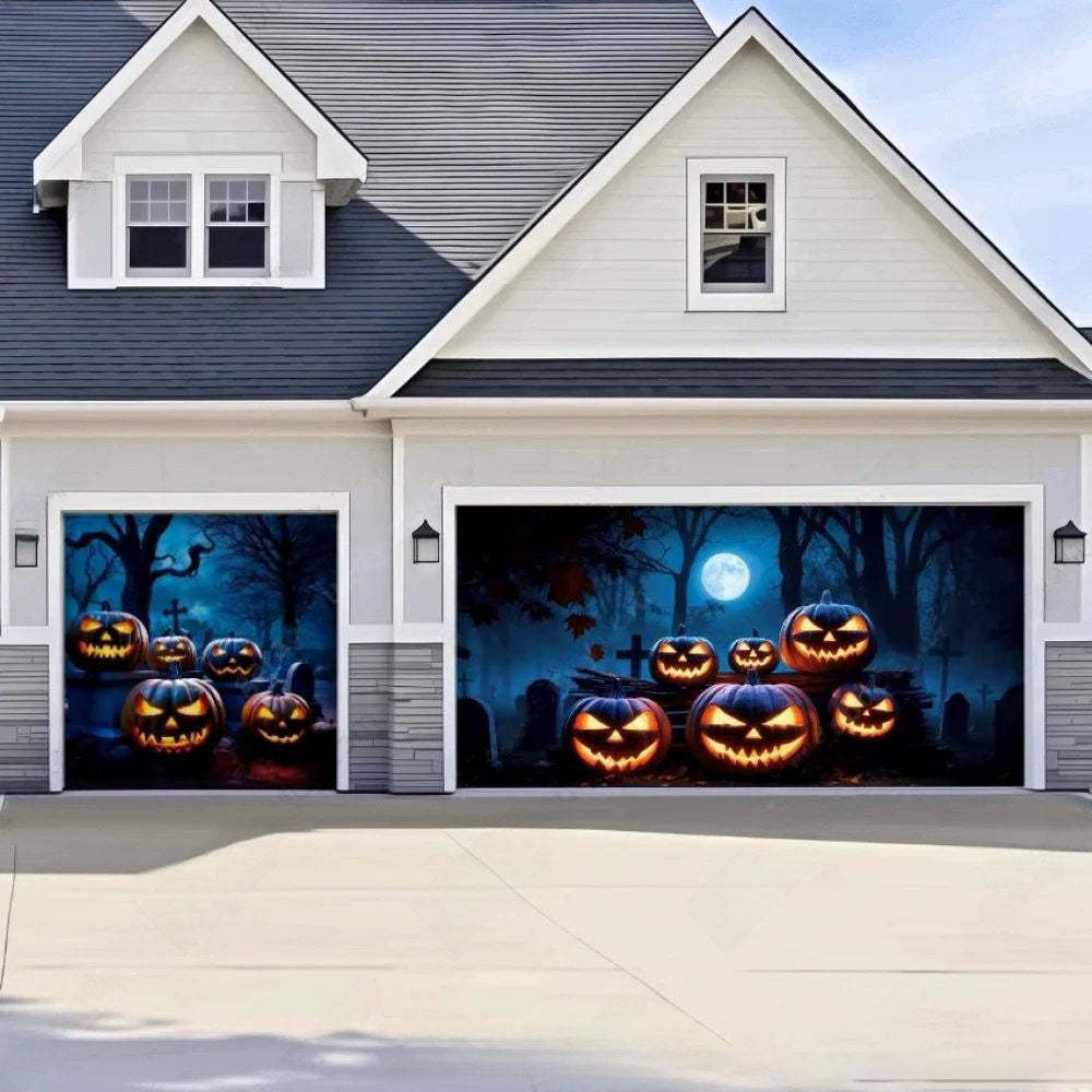 Cursed Pumpkins Halloween Garage Door Covers D455