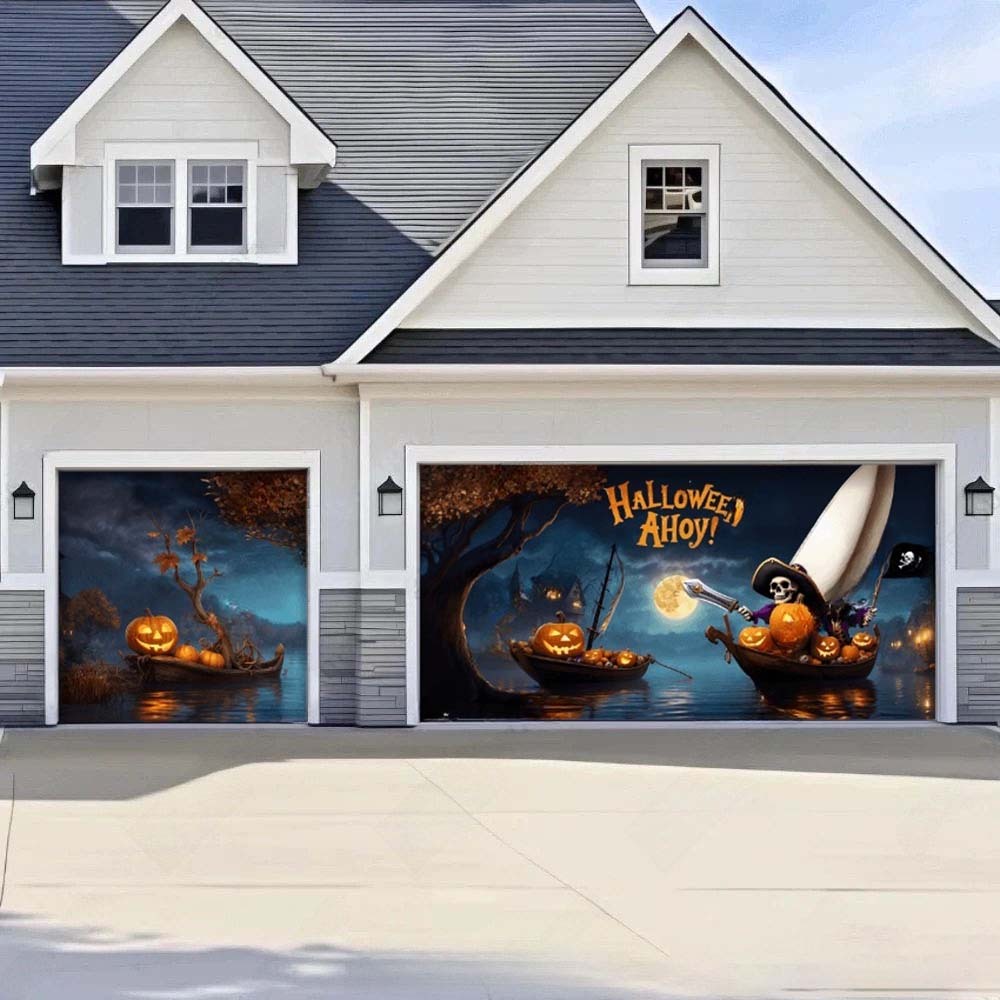 Pumpkin Pirates Halloween Garage Door Covers D466