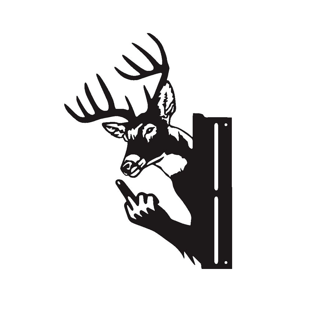 Peeping Middle Finger Animal Metal Sign - Yard Art Decor