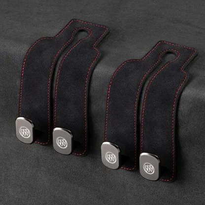 Twin Hook Leather Car Headrest Hangers