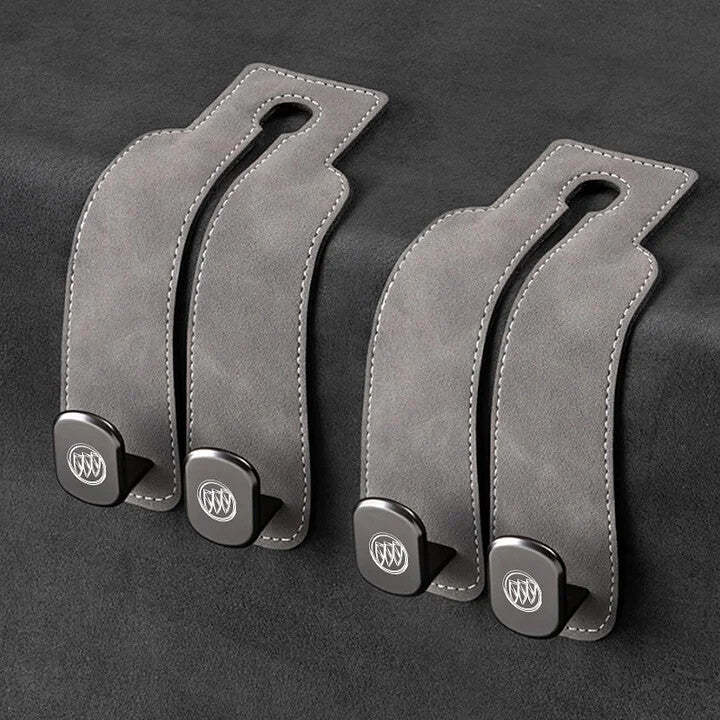 Twin Hook Leather Car Headrest Hangers