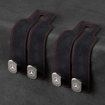 Twin Hook Leather Car Headrest Hangers