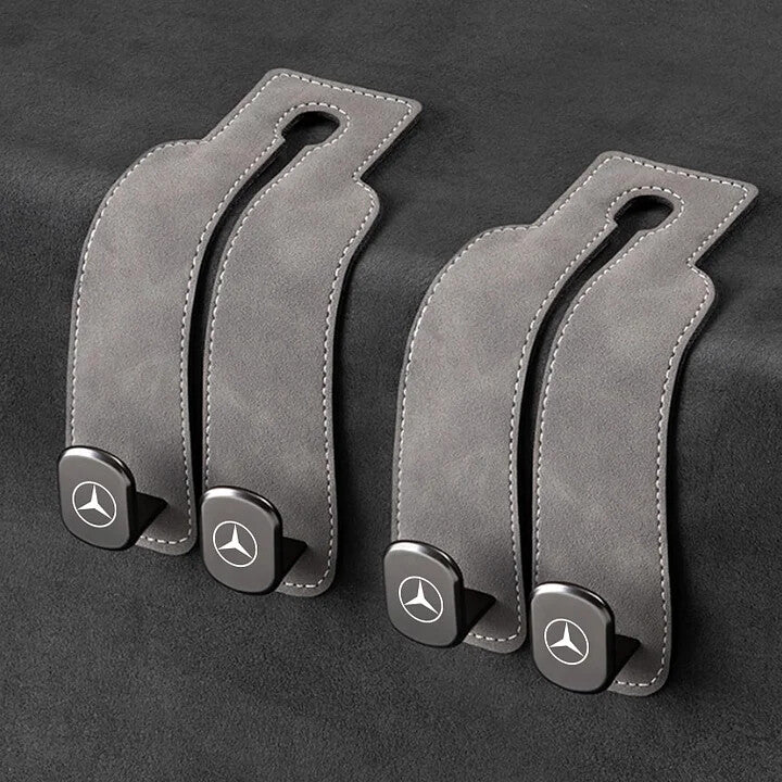 Twin Hook Leather Car Headrest Hangers