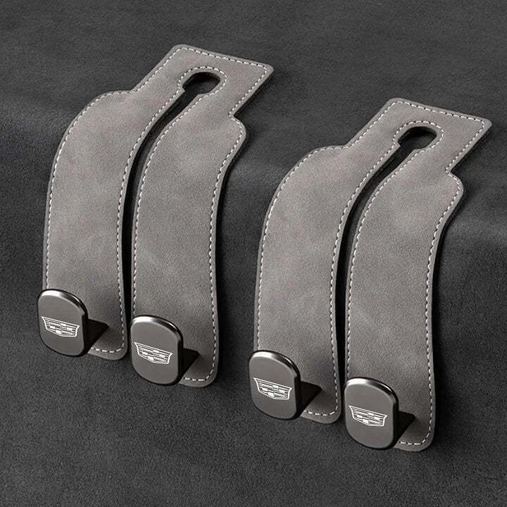 Twin Hook Leather Car Headrest Hangers