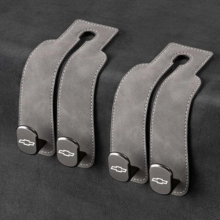 Twin Hook Leather Car Headrest Hangers