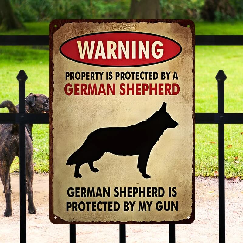 Property Is Protected By A German Shepherd - Metal Sign