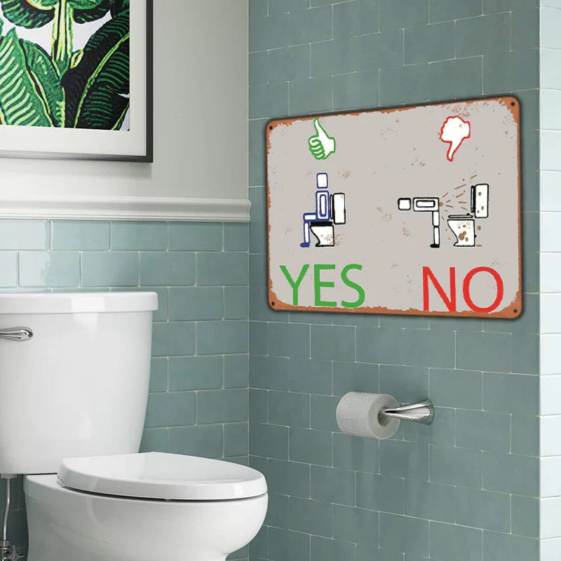 Funny Vintage Bathroom Metal Sign