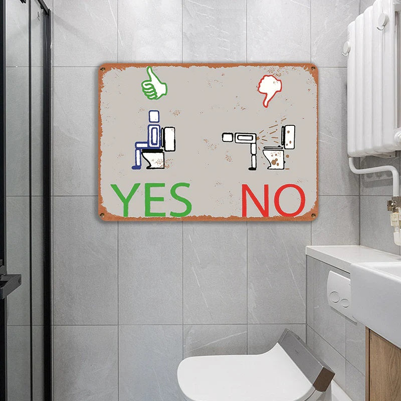 Funny Vintage Bathroom Metal Sign