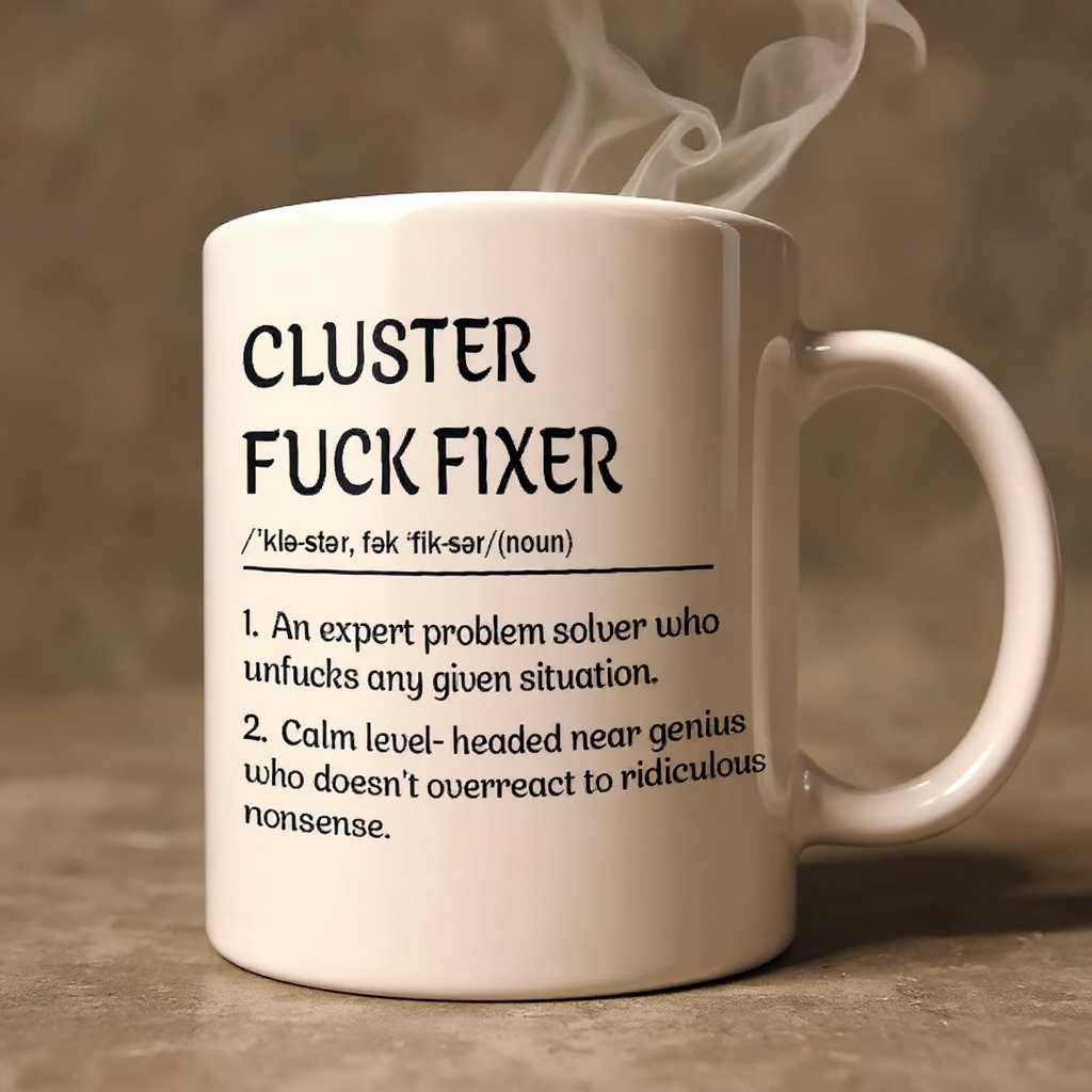 Funny Mug - Cluster F*Ck Fixer Problem Solver - Coffee Mug