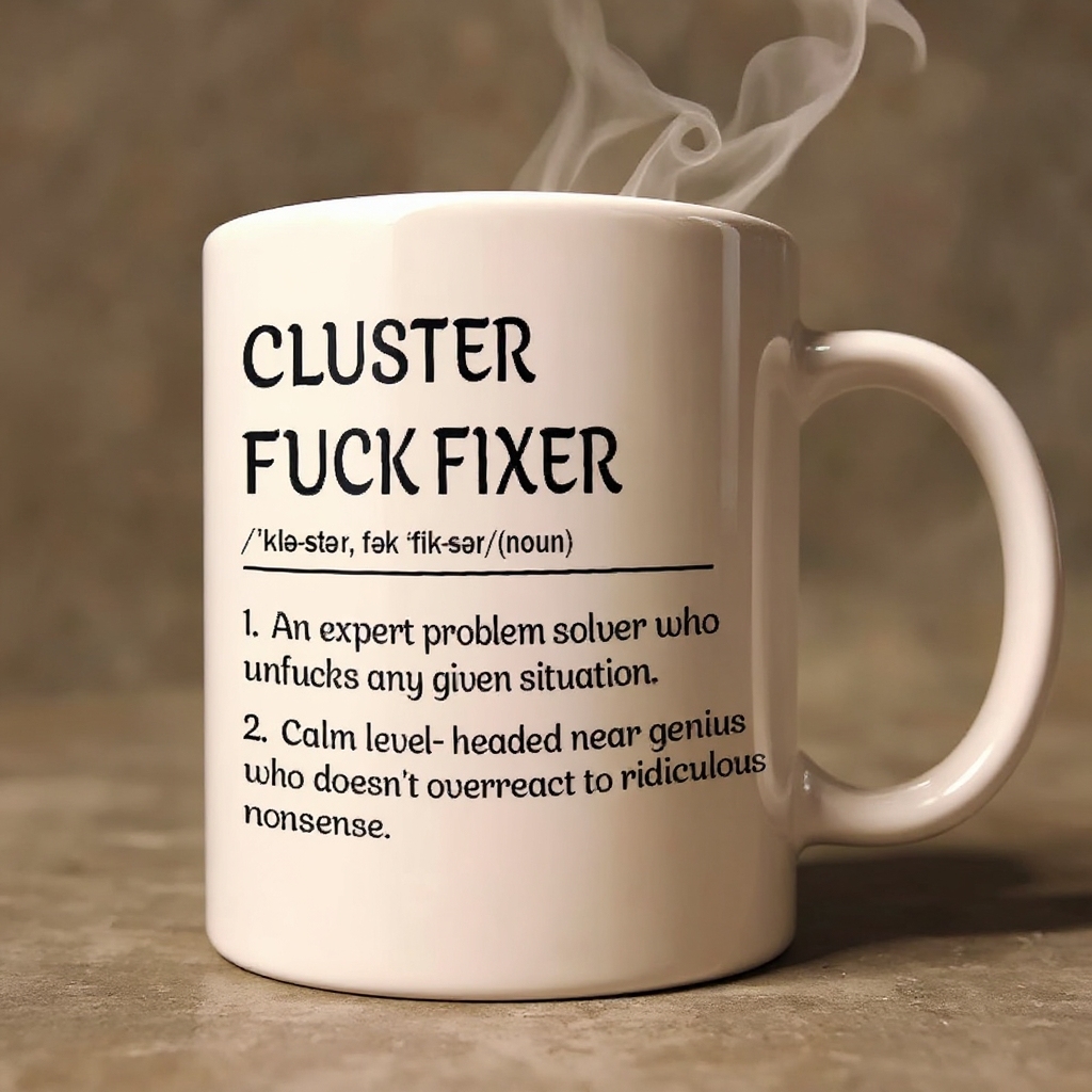 Funny Mug - Cluster F*Ck Fixer Problem Solver - Coffee Mug