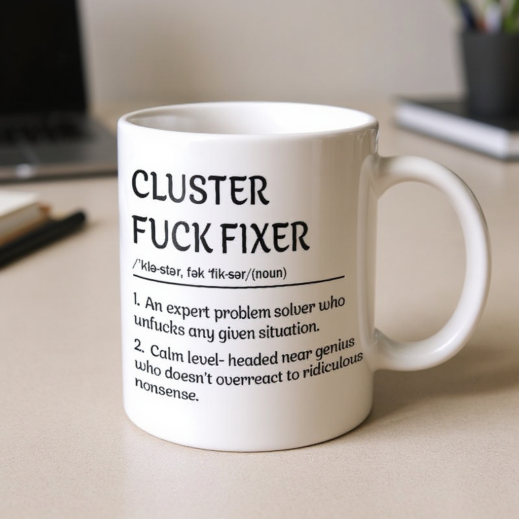 Funny Mug - Cluster F*Ck Fixer Problem Solver - Coffee Mug