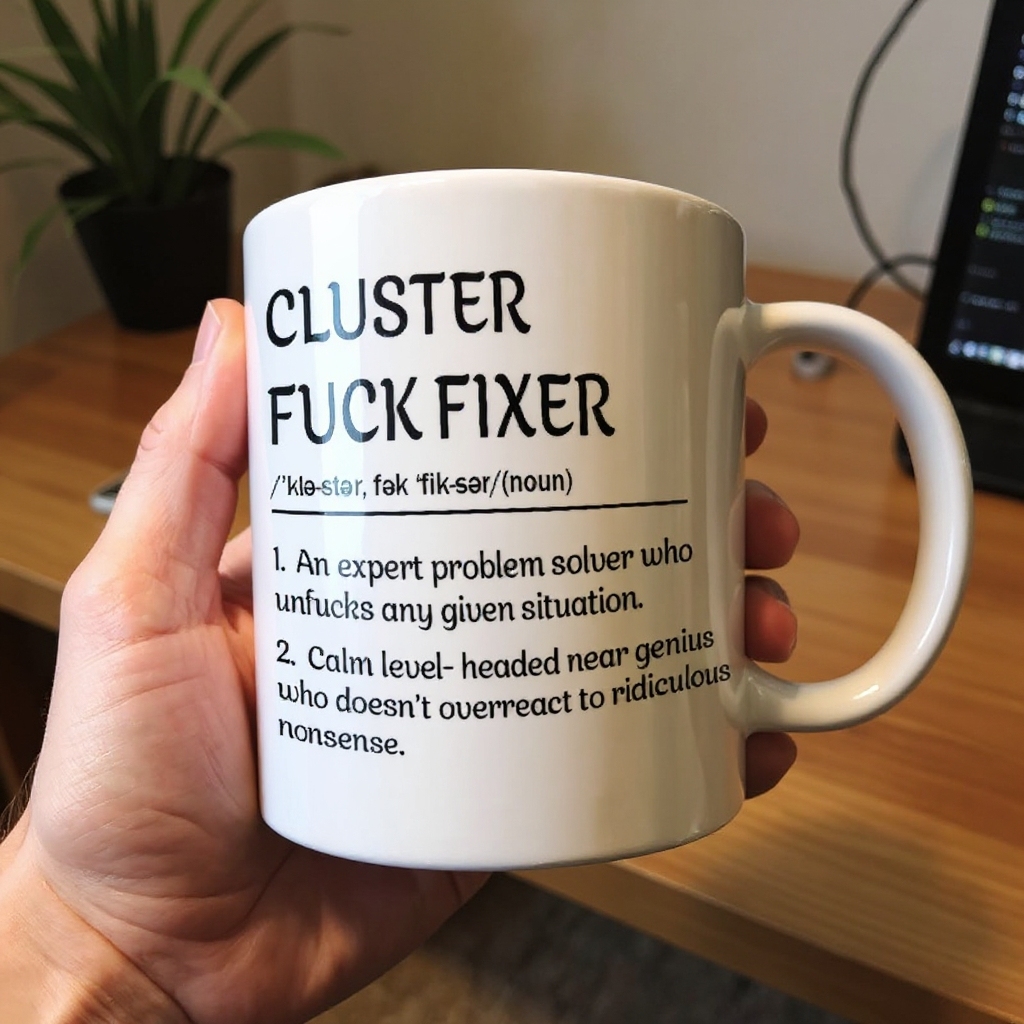 Funny Mug - Cluster F*Ck Fixer Problem Solver - Coffee Mug