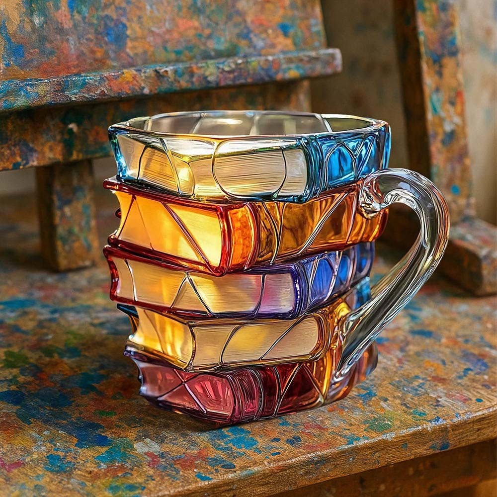 Painted Book Mug