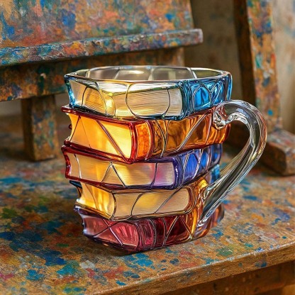 Painted Book Mug