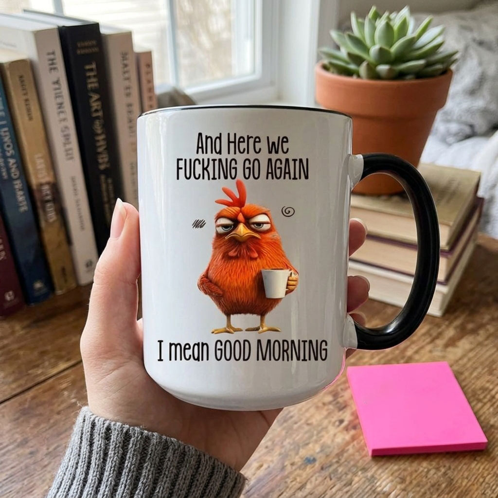 Funny Mug – And Here We F*cking Go Again… I Mean Good Morning Coffee Mug