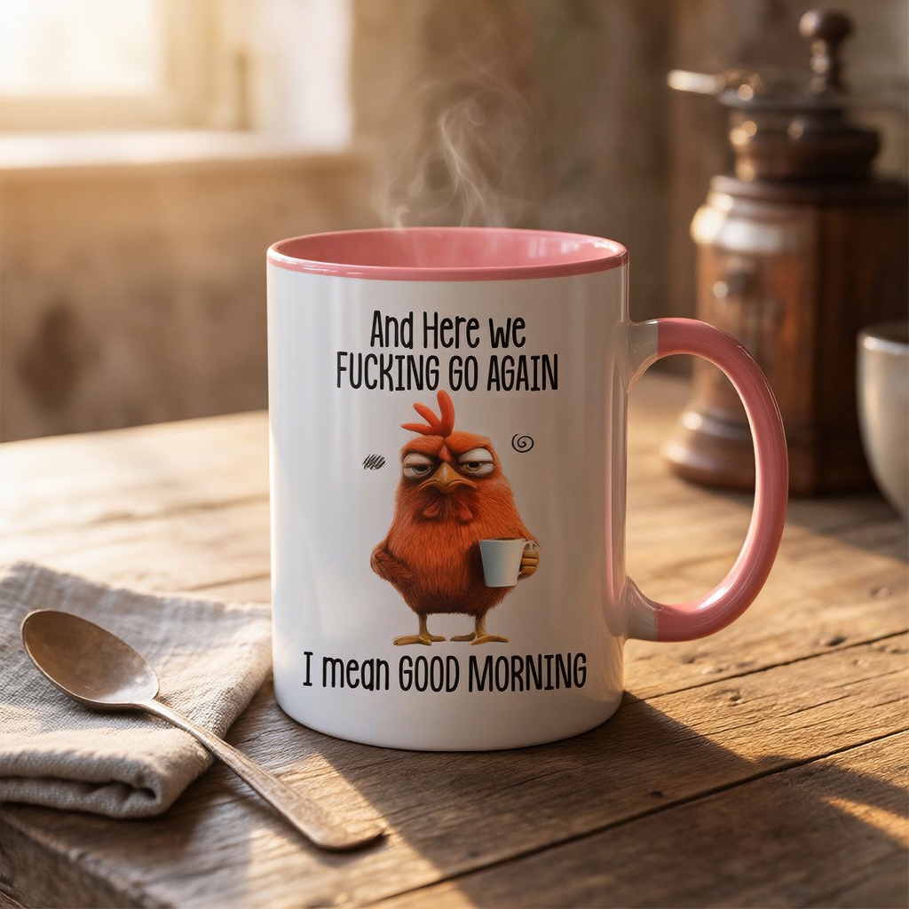 Funny Mug – And Here We F*cking Go Again… I Mean Good Morning Coffee Mug