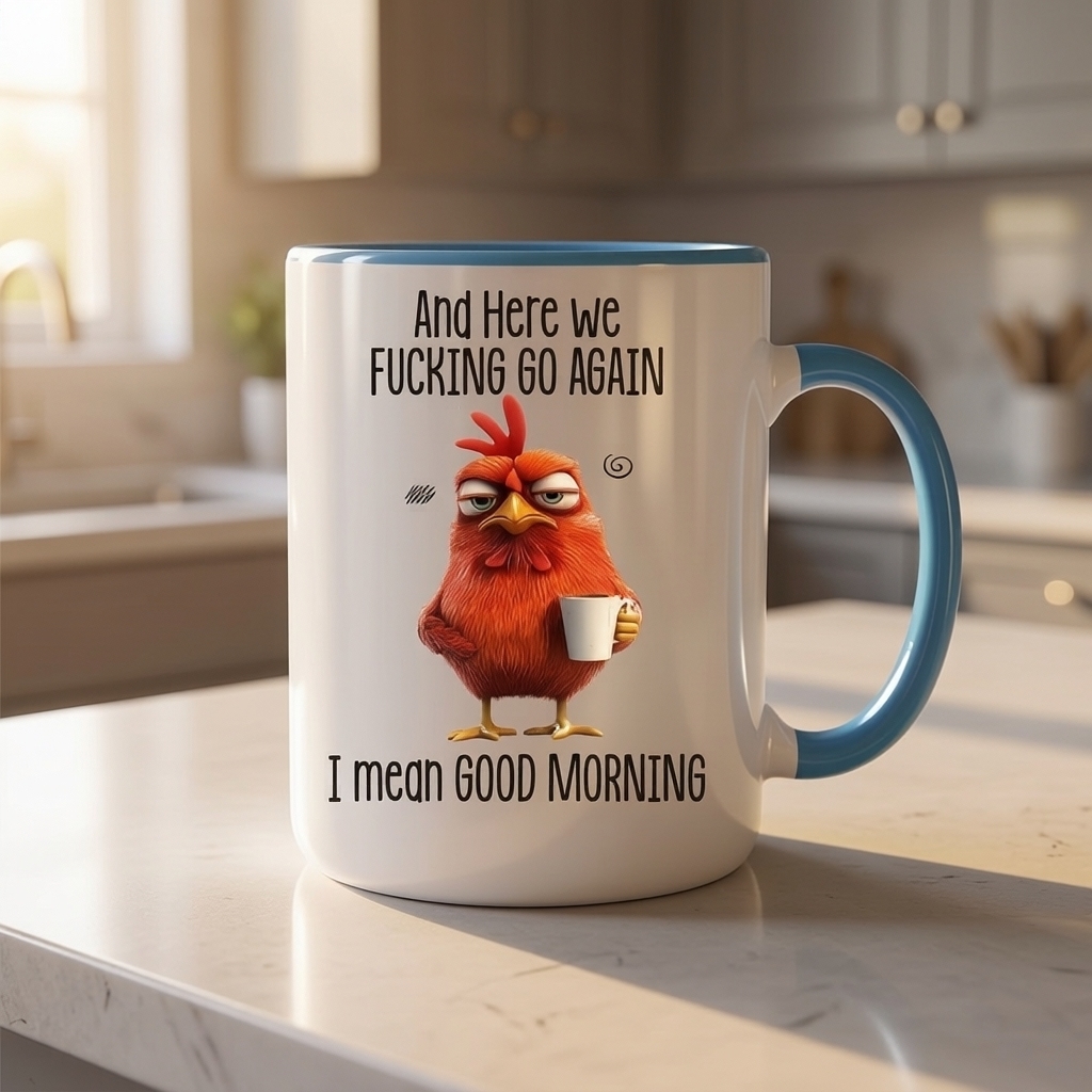 Funny Mug – And Here We F*cking Go Again… I Mean Good Morning Coffee Mug