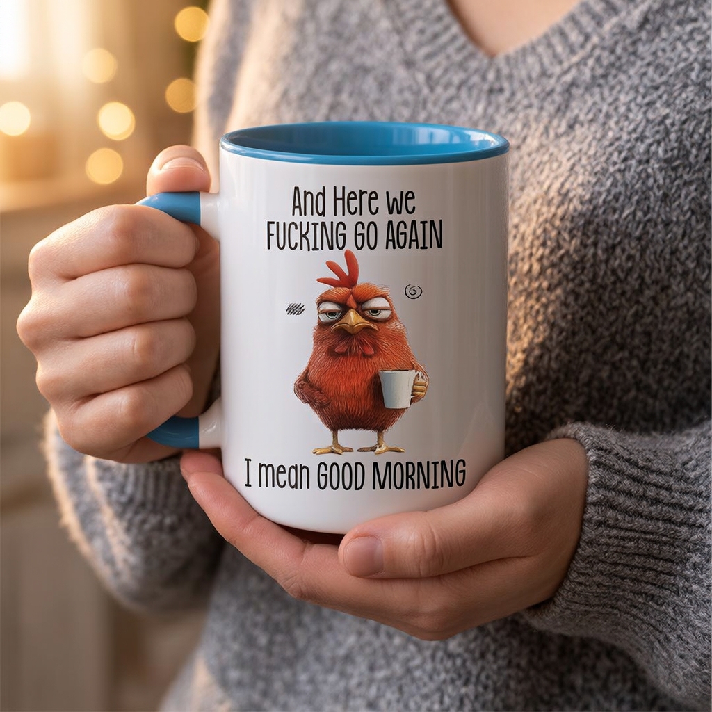 Funny Mug – And Here We F*cking Go Again… I Mean Good Morning Coffee Mug