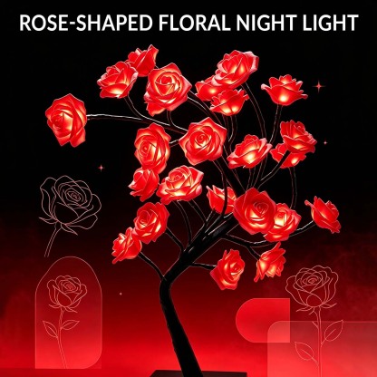 Rose Flower Tree Night Light – USB LED Table Lamp
