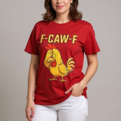 F-Caw-F Helpless Chicken Pattern T-Shirt