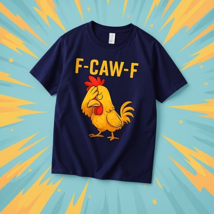 F-Caw-F Helpless Chicken Pattern T-Shirt