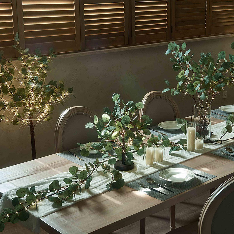Fairy Light Olive & Eucalyptus Branches