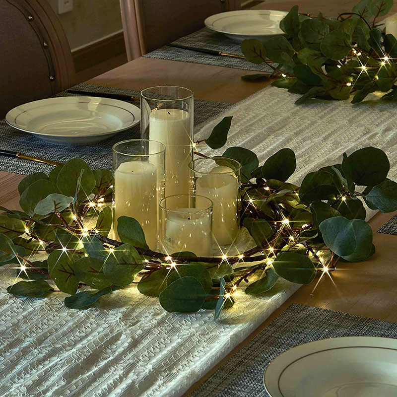 Fairy Light Olive & Eucalyptus Branches