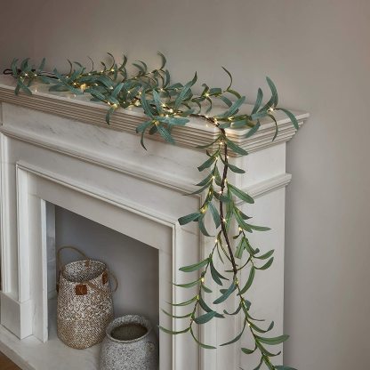 Fairy Light Olive & Eucalyptus Branches