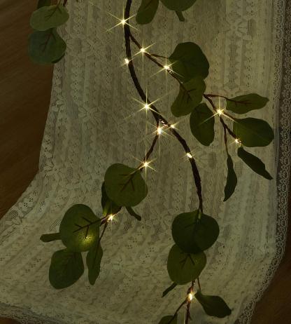 Fairy Light Olive & Eucalyptus Branches